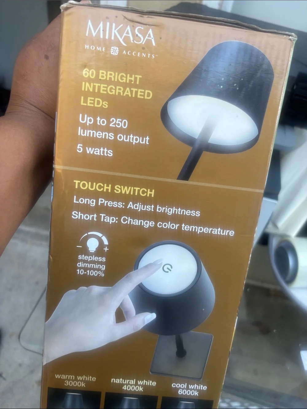 Mikasa Black Rechargeable Touch-Control LED Lanterns Set of 2